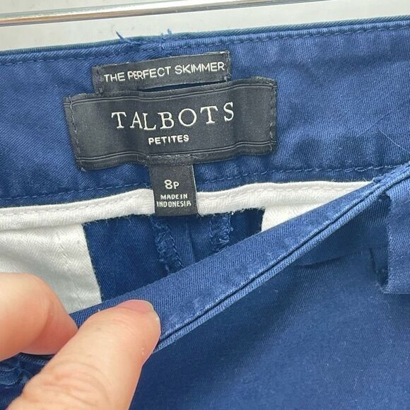 Talbots Womens Pedal Pusher Pants Stretch Perfect Skimmer Capri Blue Size 8P - Picture 7 of 10